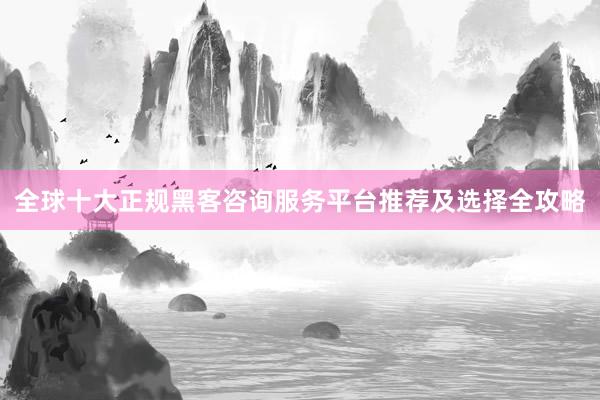 全球十大正规黑客咨询服务平台推荐及选择全攻略