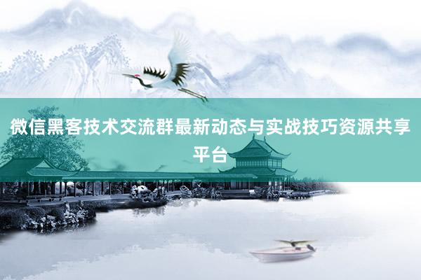 微信黑客技术交流群最新动态与实战技巧资源共享平台